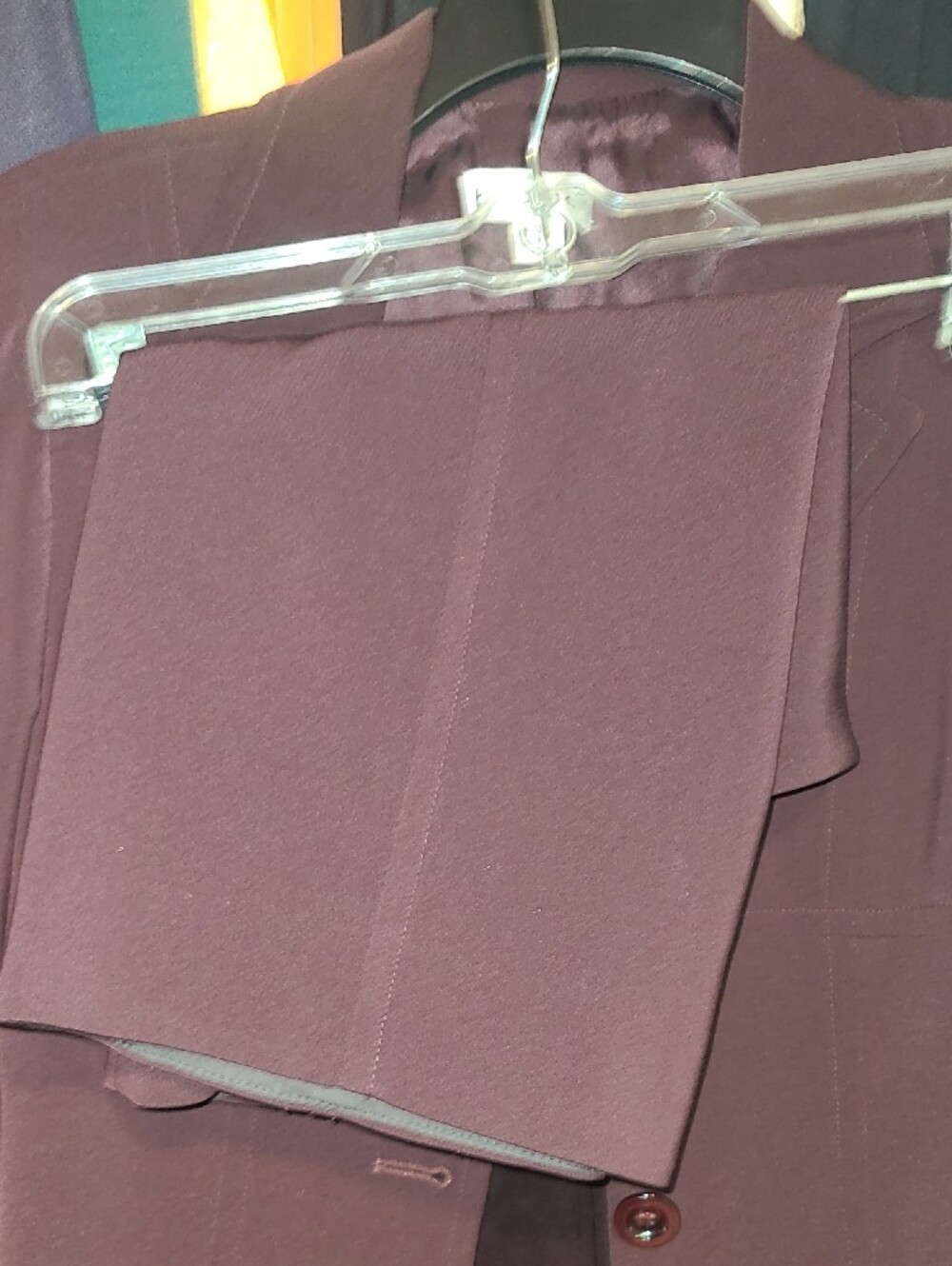 bebe Plum Single-Breasted Notch Lapel Blazer With Matching Skirt - Picture 10 of 11